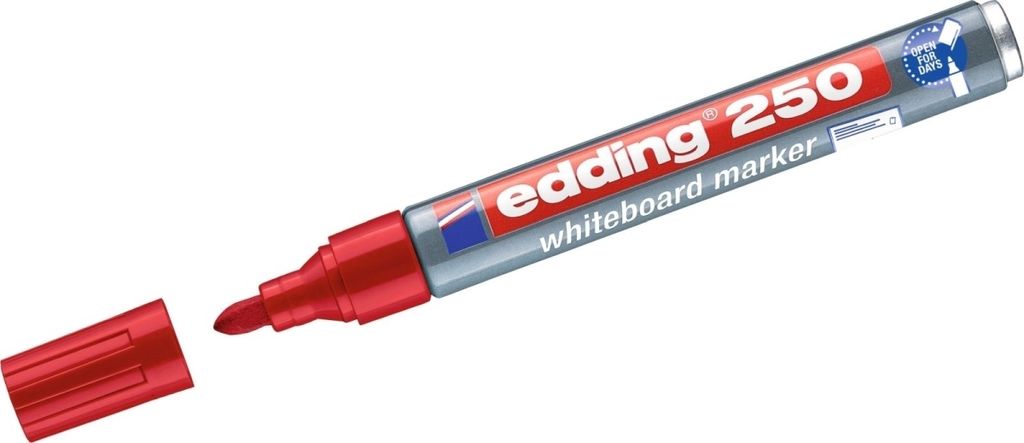 EDDING -Filz -Tip EDDing 250 Whiteboard um 1,5-3 mm rot | 10 Stück