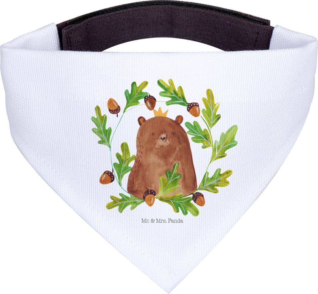 Mr. & Mrs. Panda Bandana Bär König - Weiß - Geschenk, Hunde Schal, Halstuch Für, Papi, Papa, Teddy, Vater, Hund, Dreieckstuch, Vatertag, Dad
