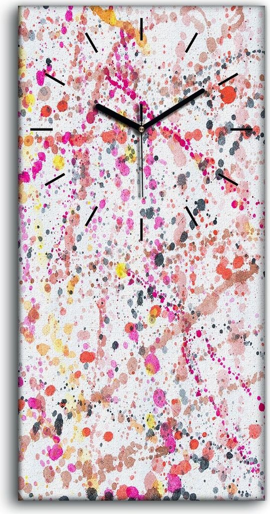 Wandkunst Leinwand Bild Uhr Geräuschlos 30x60 Malerei Abstrakte Kunst Aquarelle - schwarze Hände