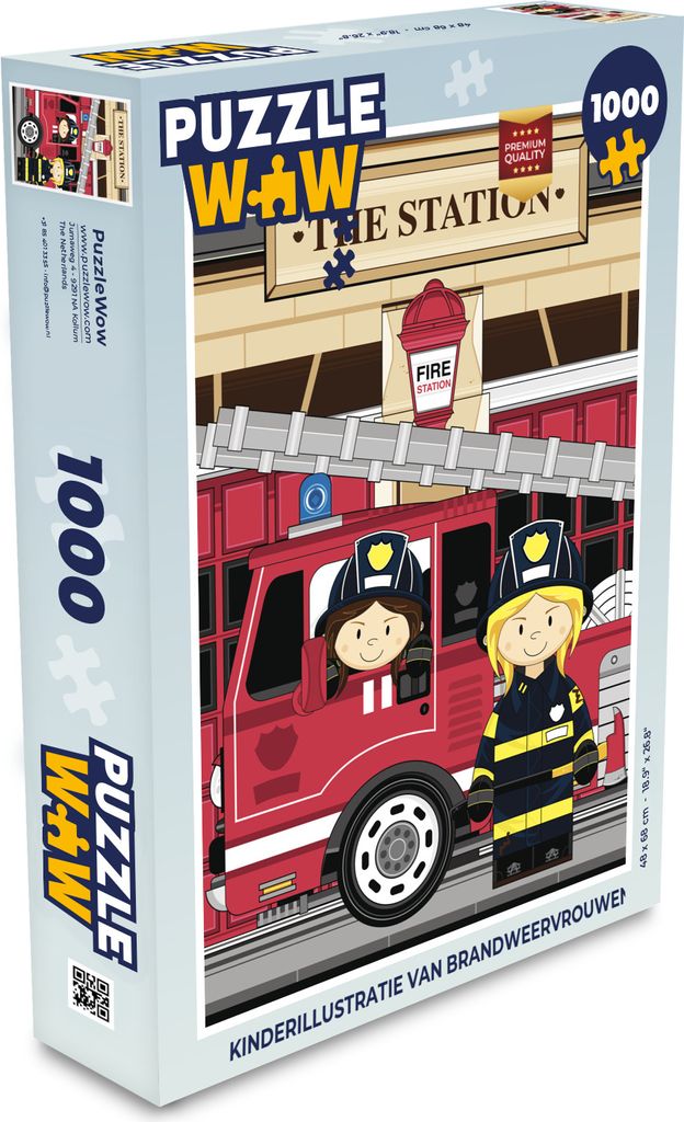 MuchoWow Puzzle 1000 Teile Illustration von Feuerwehrfrauen für Kinder - Spielzeug - Alt und Jung - Spiele - Puzzeln