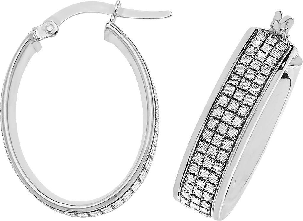 9 Karat (375) Weißgold Damen - Creolen / Ohrringe - 22mm*6mm; TRS15931