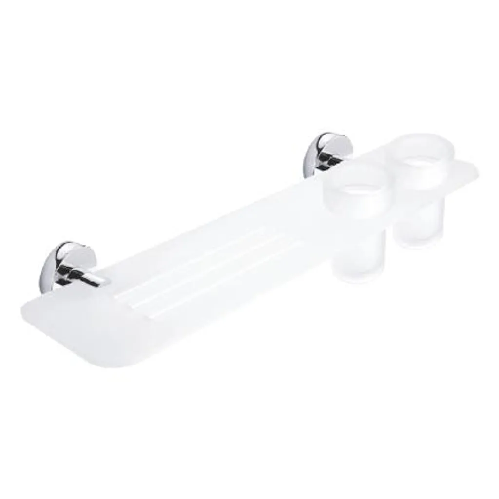 Tablette de Salle de Bain 500 mm en Verre et Chrome Nimco Unix IXI Chic