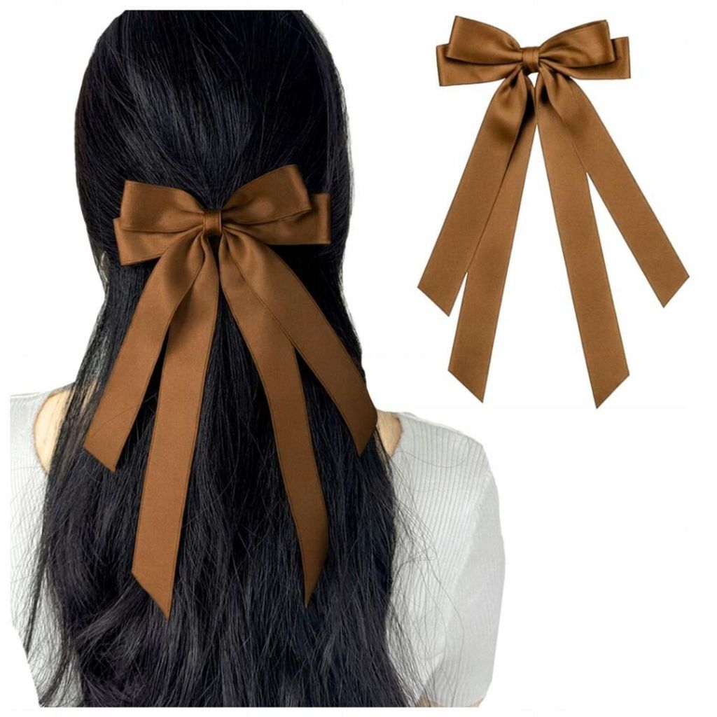 Haarspange - Schleife - Band - Elegant - Lang - Schleifenverzierung - Braun