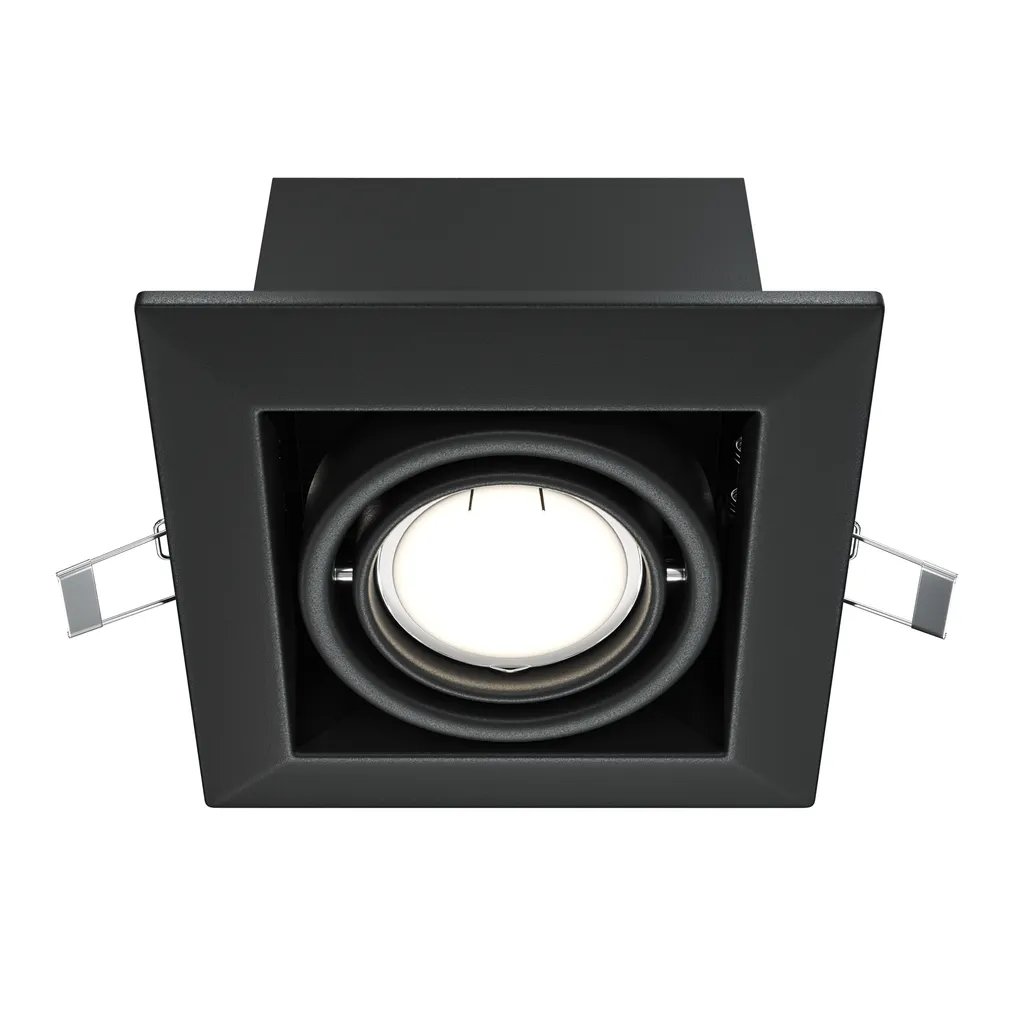 Luce Incasso Quadrata Nera Metallo 12,6x12,6 cm | Max Dissipazione