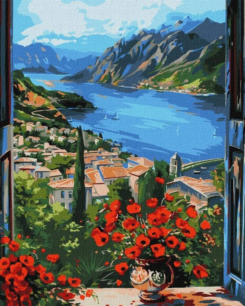Anti-Stress Créatif Peinture par Numéros Montagnes 40x50 cm Kit Complet