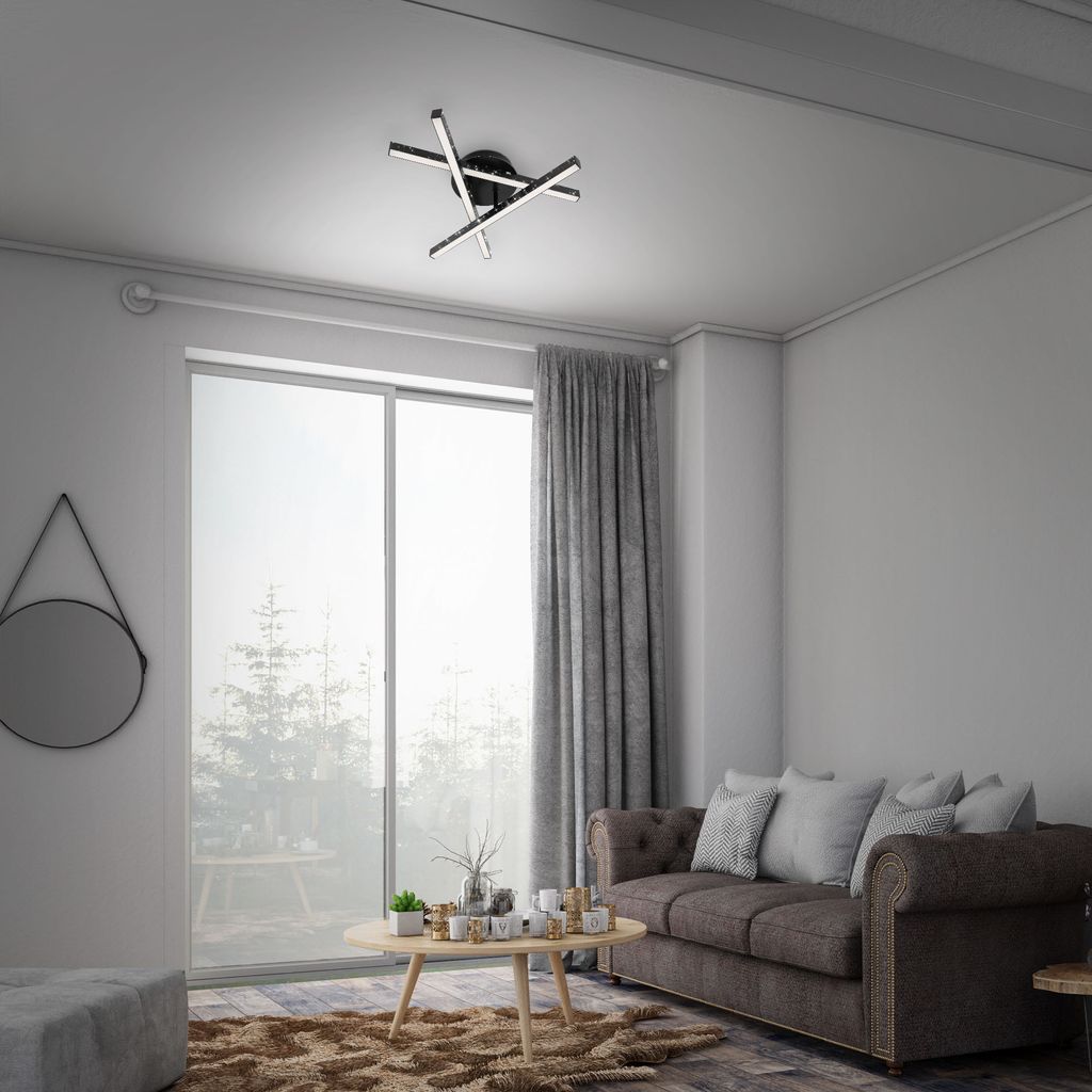 Lampa sufitowa LED BRILONER REY, efekt brokatu dzięki Zdjęcie produktu 