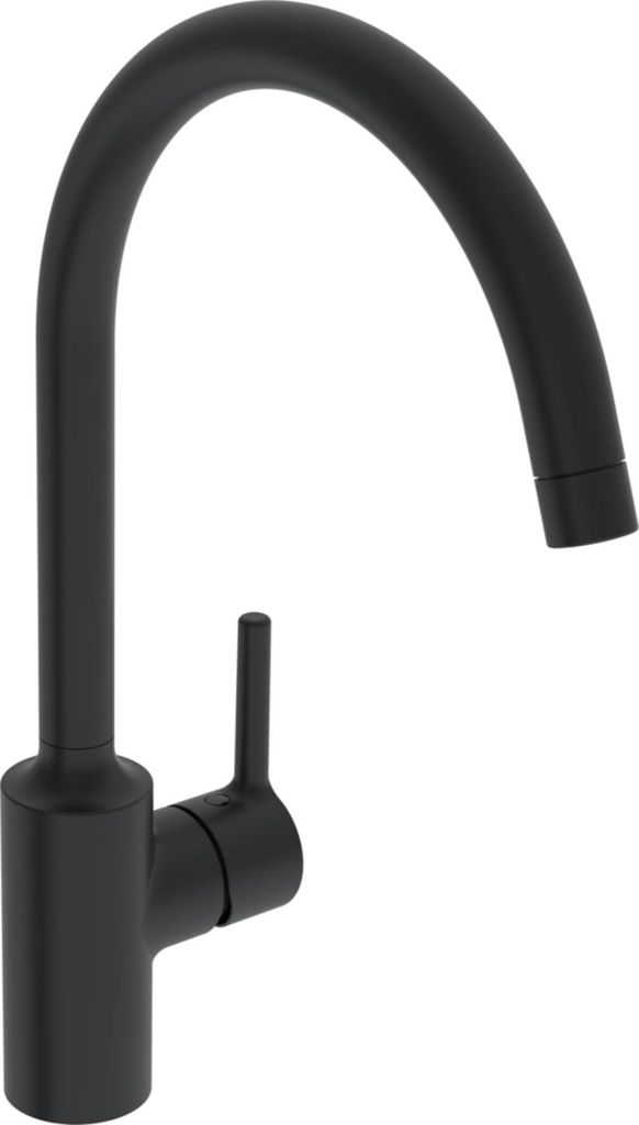 HANSA HANSAVANTIS Küchenarmatur, Niederdruck, Ausladung 247mm, schwenkbarer Auslauf, Mattschwarz, 5222116733