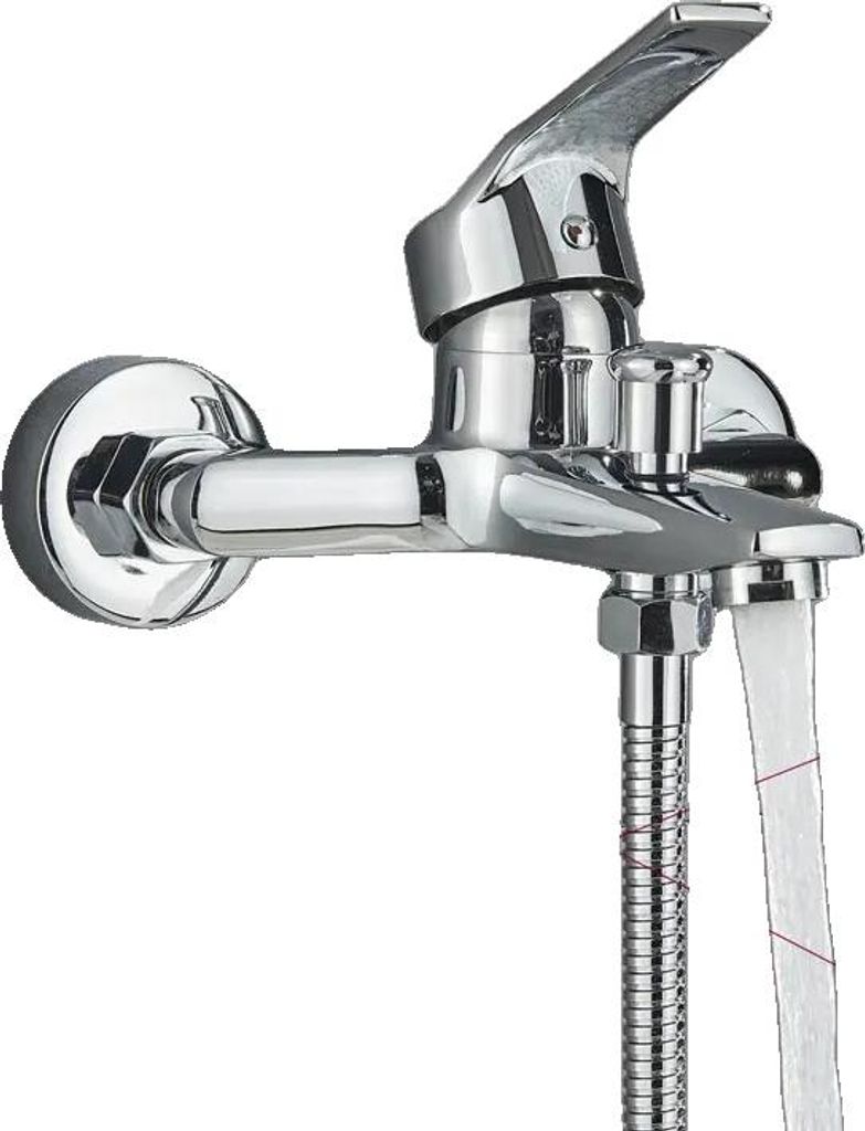 Duscharmatur Set, Wandmontage, modernes Design, Chrommischer