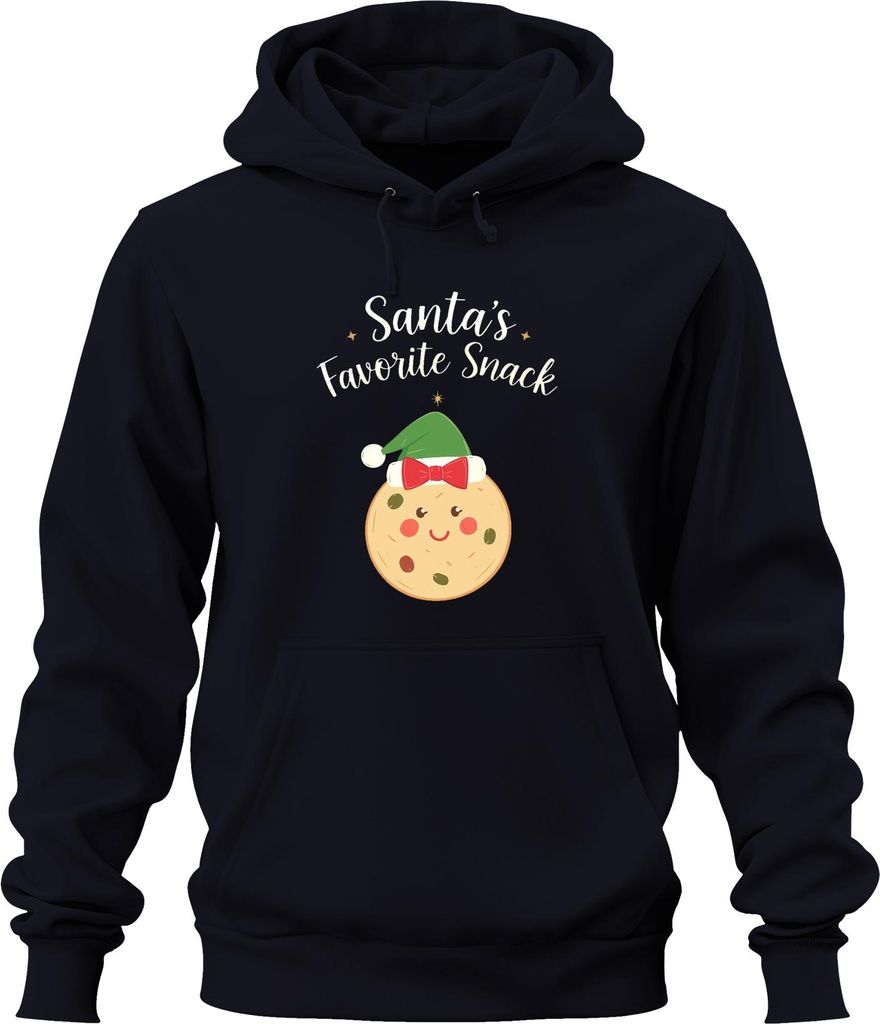 Santa's Favorite Snack Weihnachten Keks Geschenk Lustig niedlich Uni Hoodie Kapuzenpullover, Navy, L