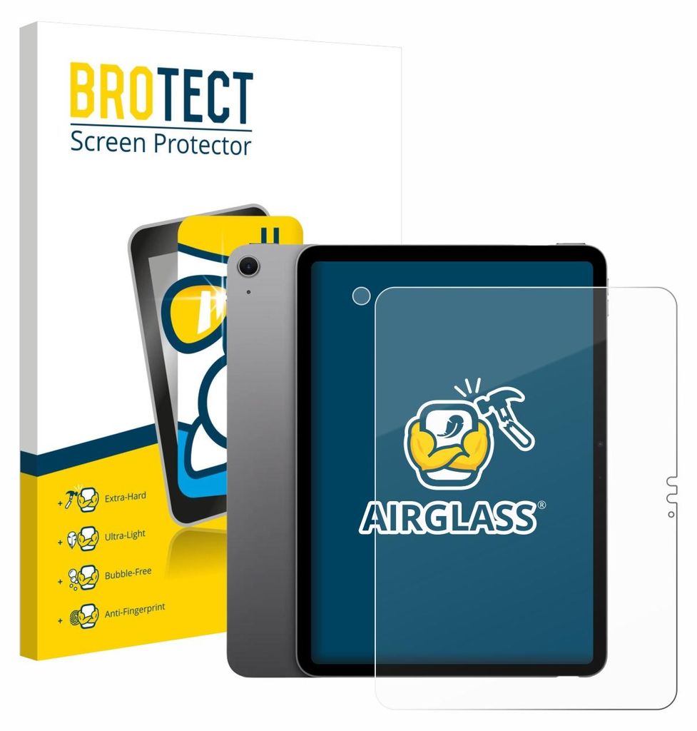BROTECT Schutzglas für Apple iPad Air 11" M4 2026 (Display+Kamera) Schutzfolie Panzer Folie Glas Display Schutz klar