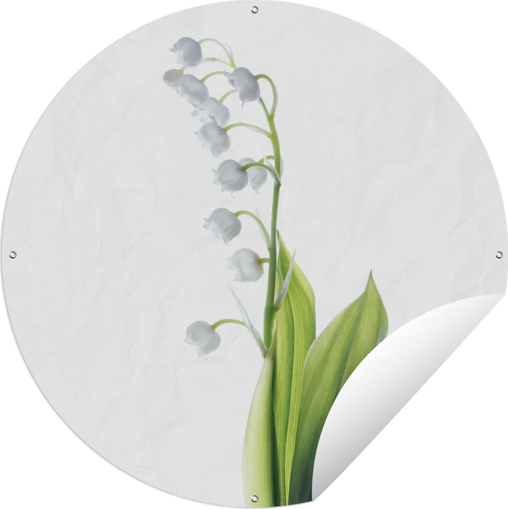 MuchoWow Gartenposter Outdoor-Poster Rund Ein Porträtbild eines Maiglöckchens Ø 120 cm Gartendeko Rundes Poster draußen