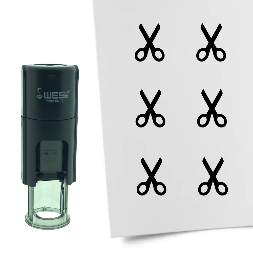 Tampon encreur CombiCraft Ciseaux 10 mm rond – Encre noire Image du produit 