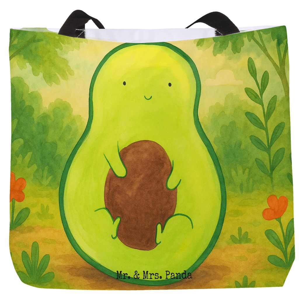 Mr. & Mrs. Panda Tote Bag Avocado Kern Design - Weiß - Geschenk, Avokado, Schultasche, Spruch Leben, Laptoptasche, Tasche, Pflanze, Reisetasche, S...