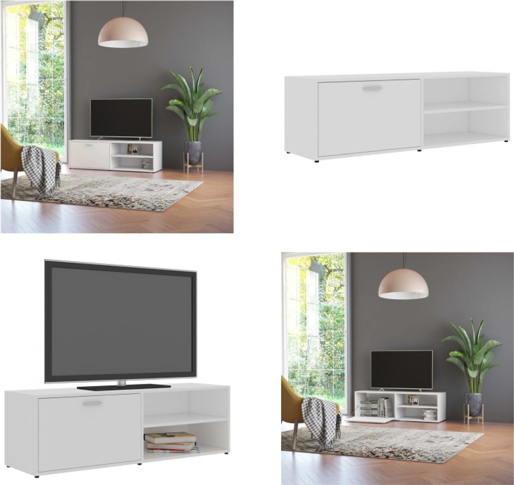 vidaXL TV Schrank Weiß 120x34x37 cm Holzwerkstoff - TV-Schrank - TV-Schränke - Fernsehschrank - Fernsehschränke