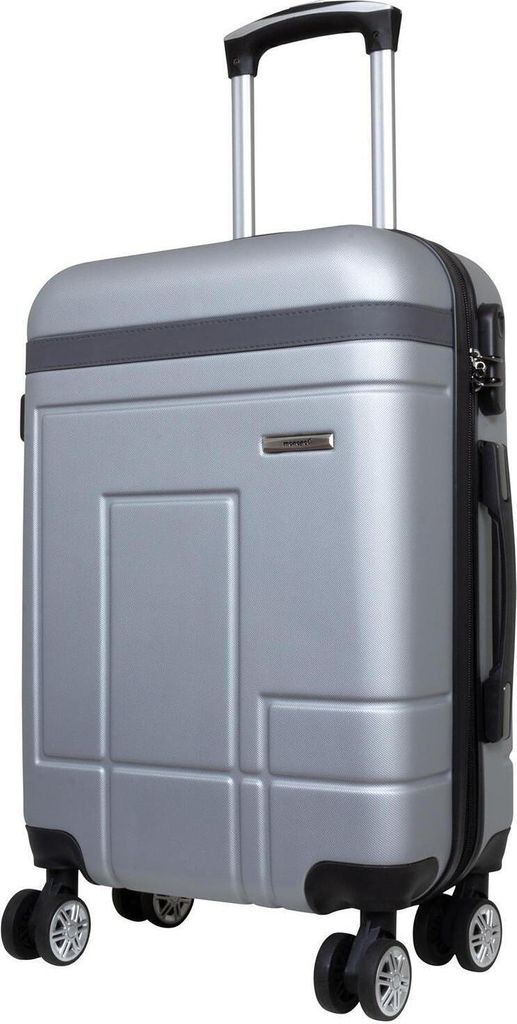 ABS Hartschale Reise Koffer Trolley aufrecht rolllbar Weekender Luzern Silber Gr. M