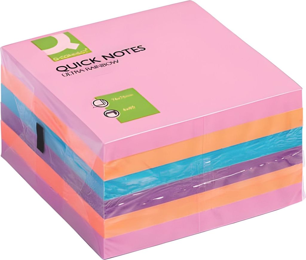 Q-Connect Haftnotizen Quick Notes - Ultrafarben, 76 x 76 mm