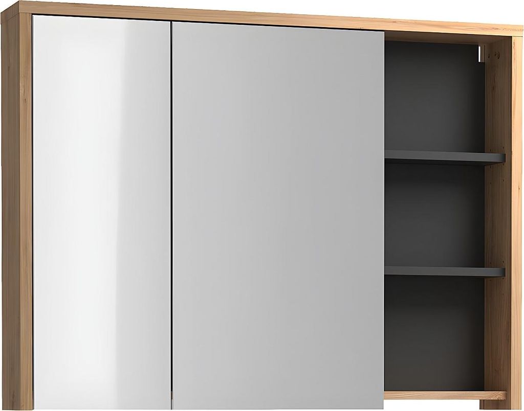 Badezimmer-Hängeschrank in Naturfarbe - 100 cm - PURNAL Produktbild 