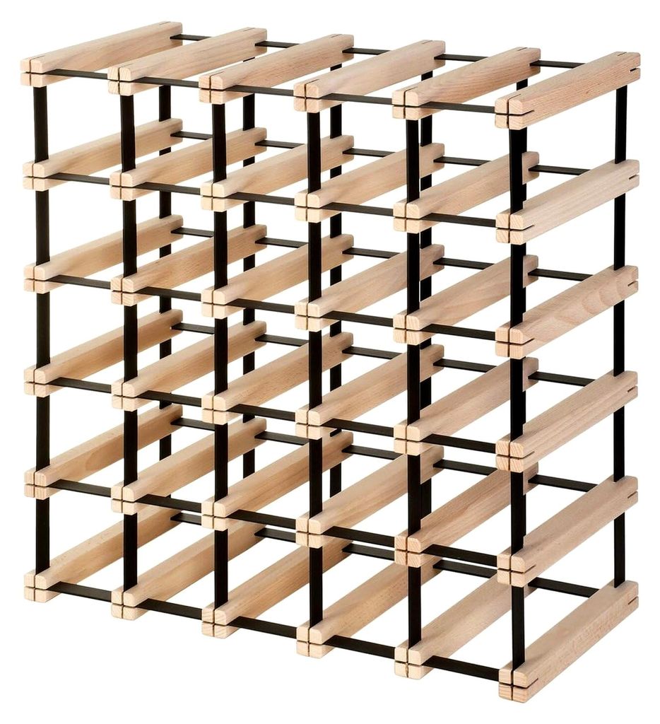 klassisch Premium Weinregal aus Metall Holz m Design Flaschenregal Weinschrank Flaschenständer Stabil 6-91 Flaschen (W30 51Tx23Bx51H cm)