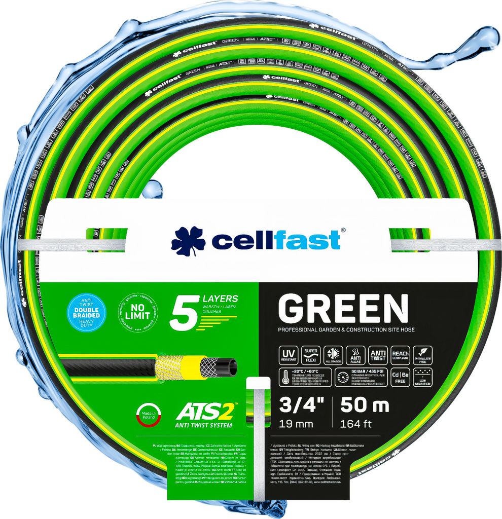 Tubo Da Giardino Cellfast Economic 25m 3/4" (19mm) – 3 Strati, Resistente UV E Alghe - 2