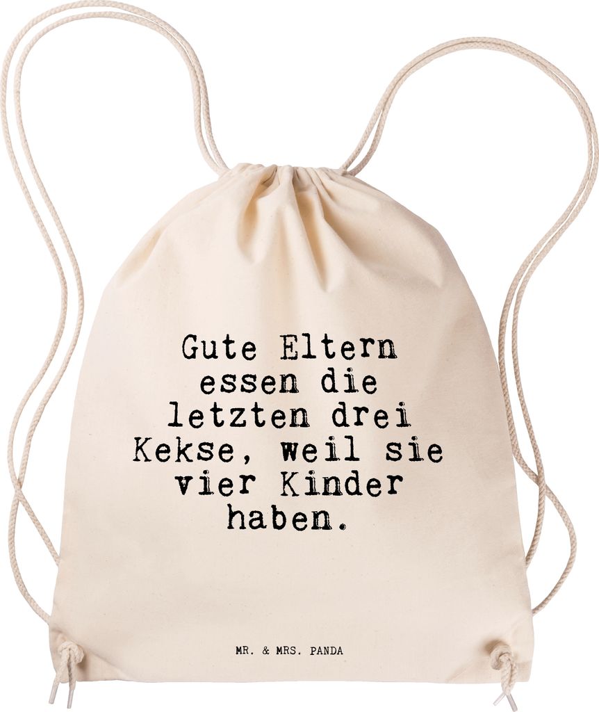 Mr. & Mrs. Panda Gymbag Gute Eltern essen die... - Transparent - Geschenk, festival tasche, Fun, wander rucksack, Stoffbeutel, Jutebeutel, Mutterta...