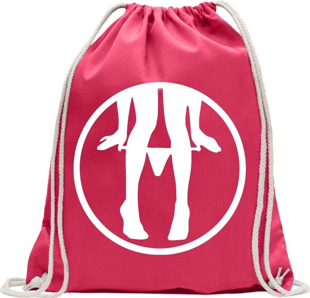 Kiwistar - Turnbeutel - pink - Panty Dropper Rund - Fun Rucksack Sport Beutel Gymsack Baumwolle mit Ziehgurt