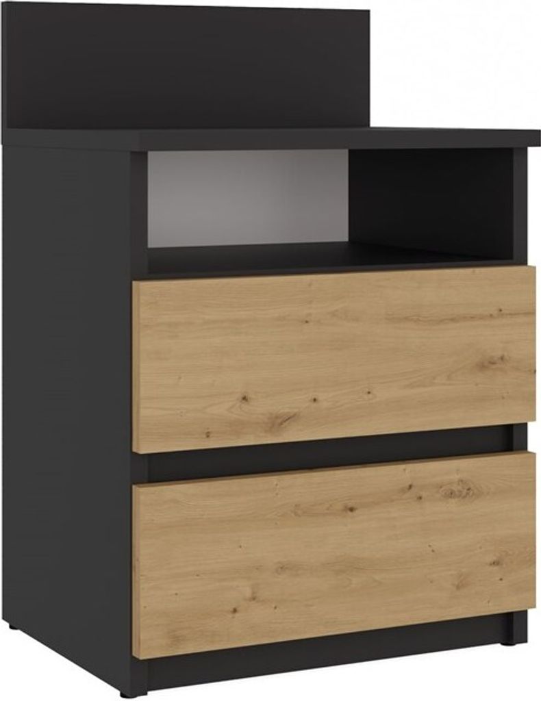 Nachttisch Wolfgang Artisan-Eiche / Anthrazit mit 2 Produktbild 