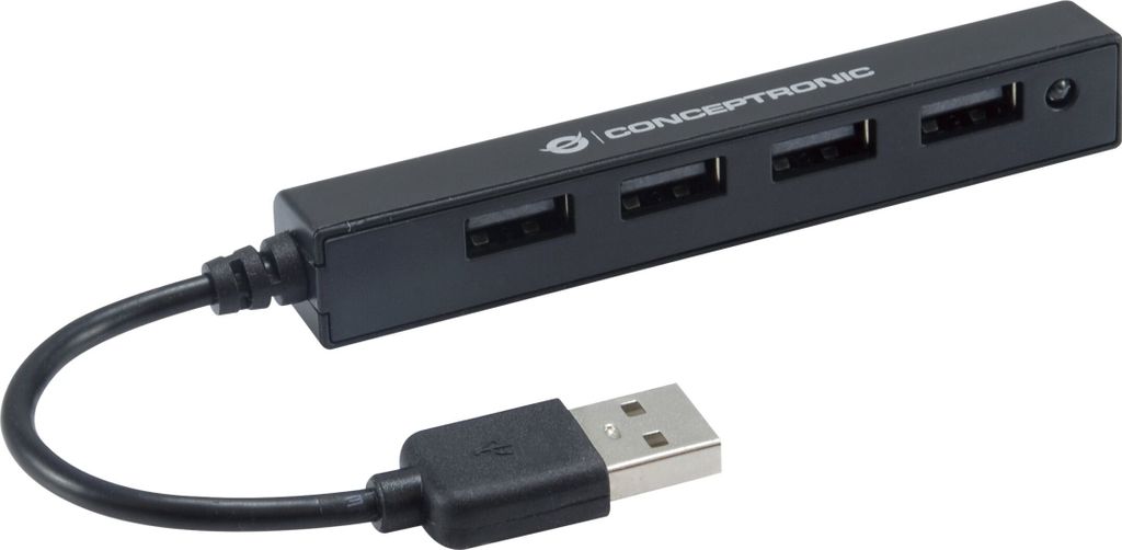 Conceptronic HUBBIES05B 4-Port-USB 2.0-Hub Produktbild 