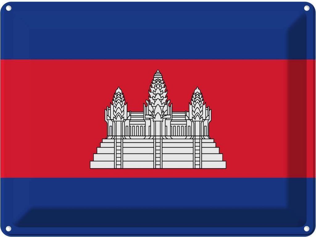 vianmo Blechschild 30x40 cm Kambodschas Cambodia Flagge Fahne Wappen
