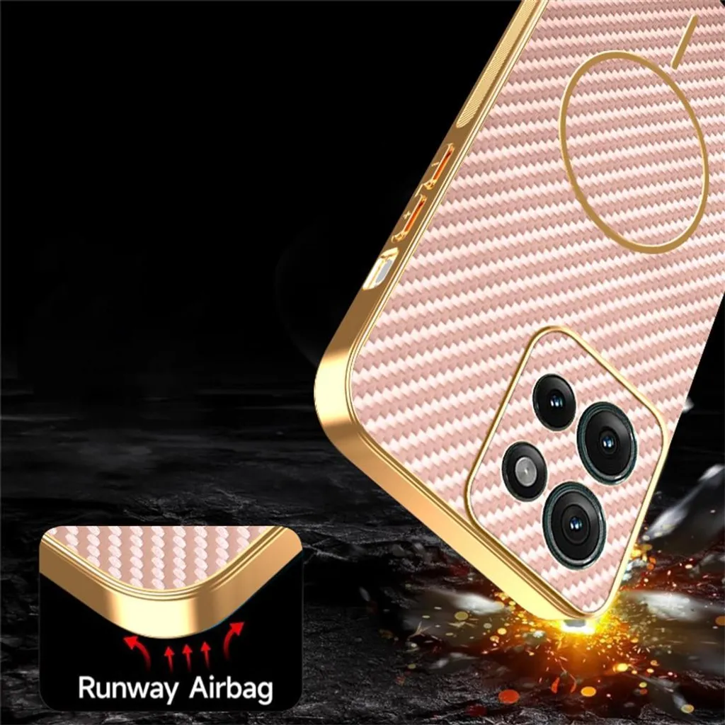Custodia Motorola Edge 50 Phonesta Luxury Rosa MagSafe Carbon - 8