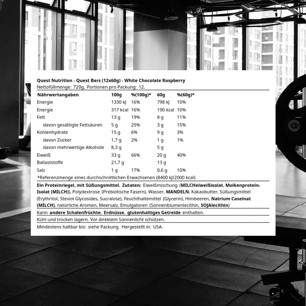 QUEST Nutrition | Quest Bar | Different Flavors White chocolate with raspberries