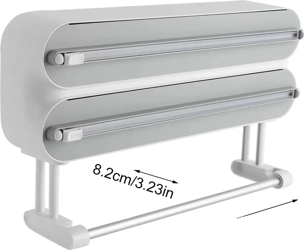 Supporto per rotolo da parete, taglierina per film plastico, taglierina per fogli di alluminio, taglierina per carta da forno, M, GRIGIO