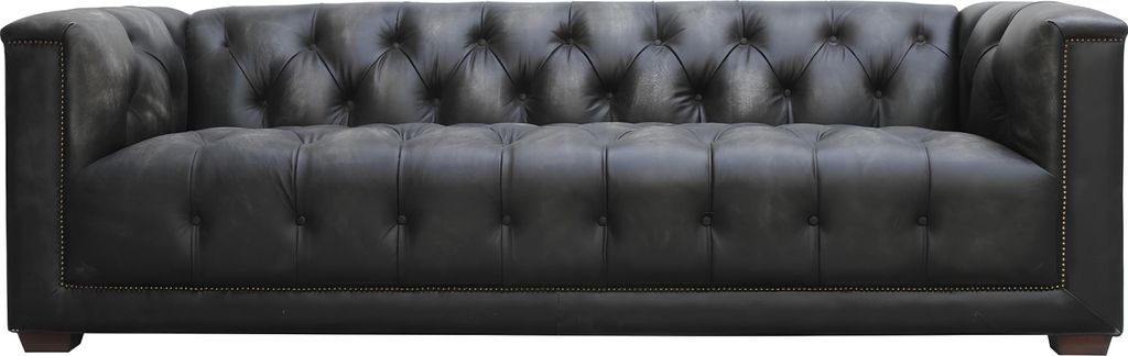 Chesterfield Vintage Schwarz Shabby Leder Ledersofa Couchen Sofa Couch Sofas Neu