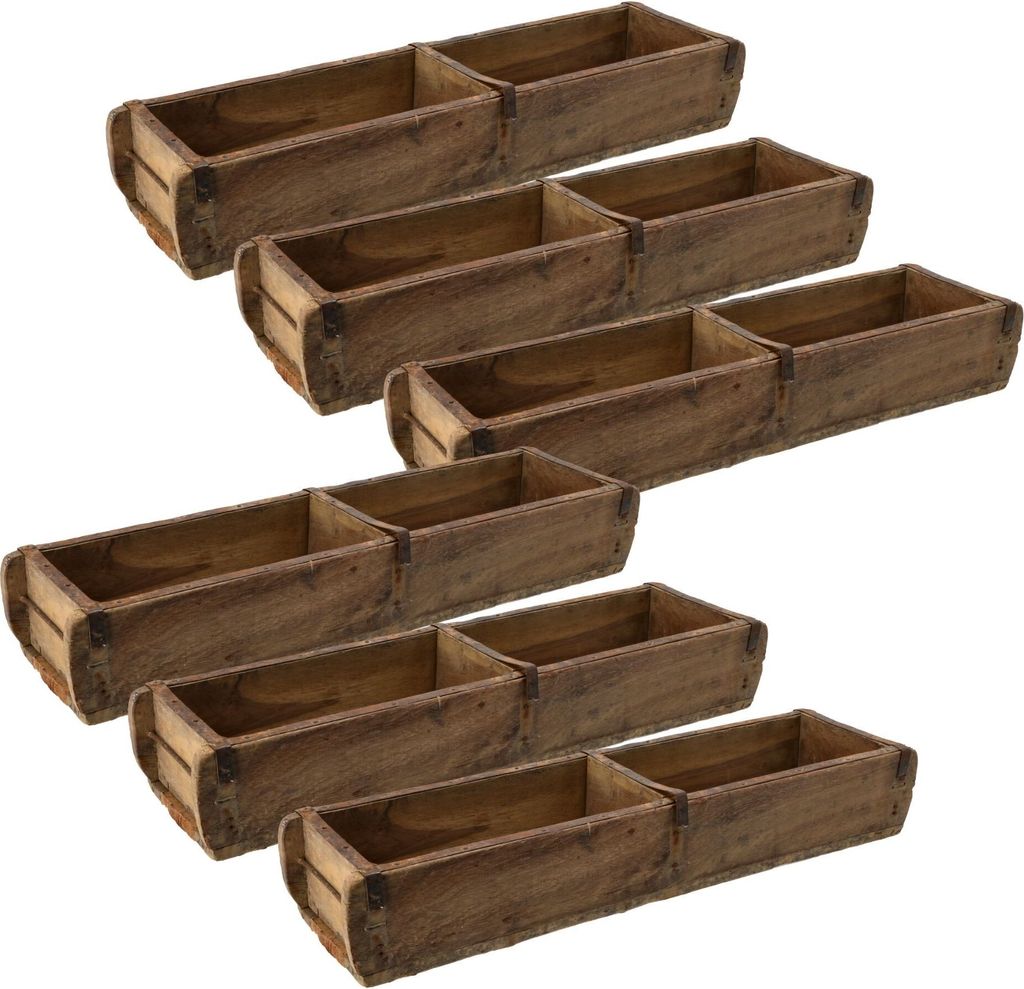 Novaliv 6x Holzkiste Vintage 58 x 15 x 10 cm Alte Produktbild 
