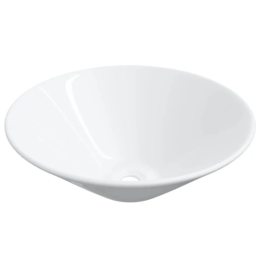 Vasque à Poser Carrée en Céramique Blanche 42 cm - Lot de 2 Lavabos