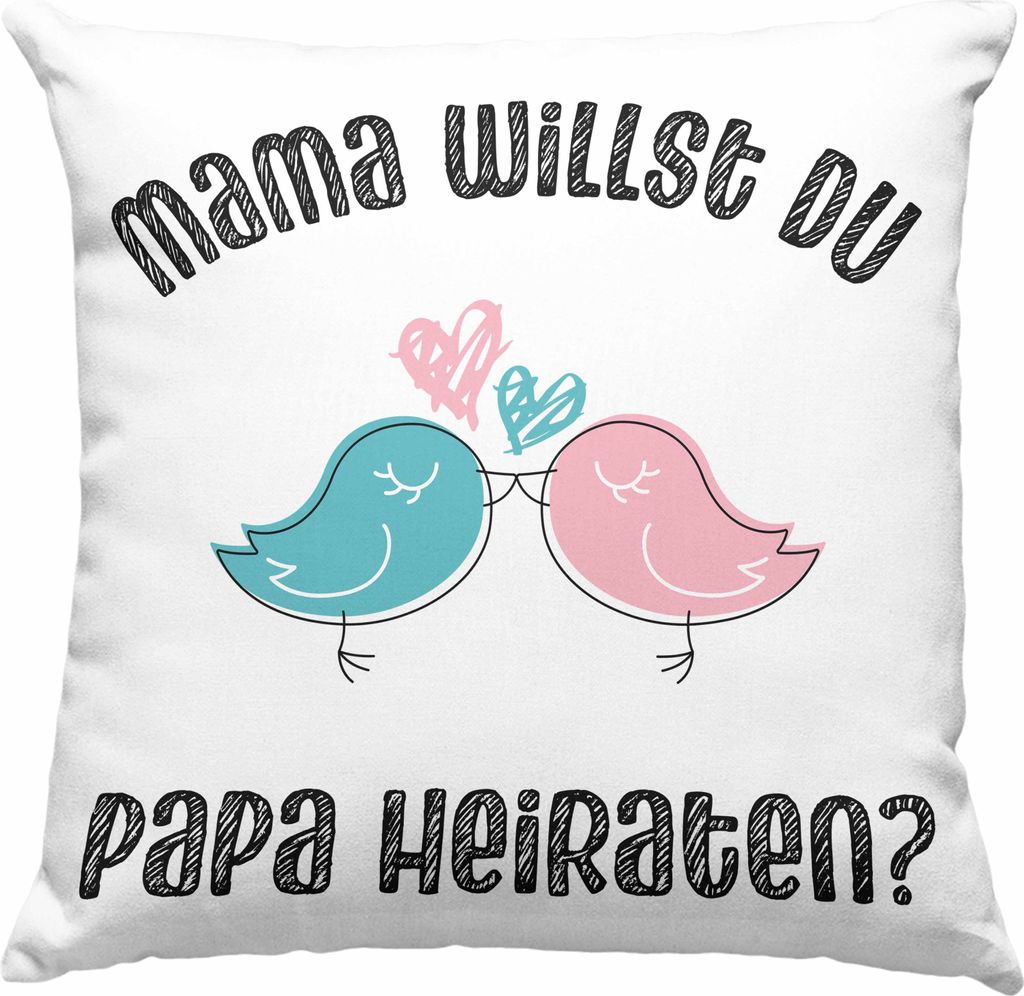 Trendation - Heiratsantrag Idee Überraschung Mann Frau Heiratsantragsgeschenk Gechenke Deko-Kissen mit Füllung 40x40 Verlobung Heiraten Kinder Lu...