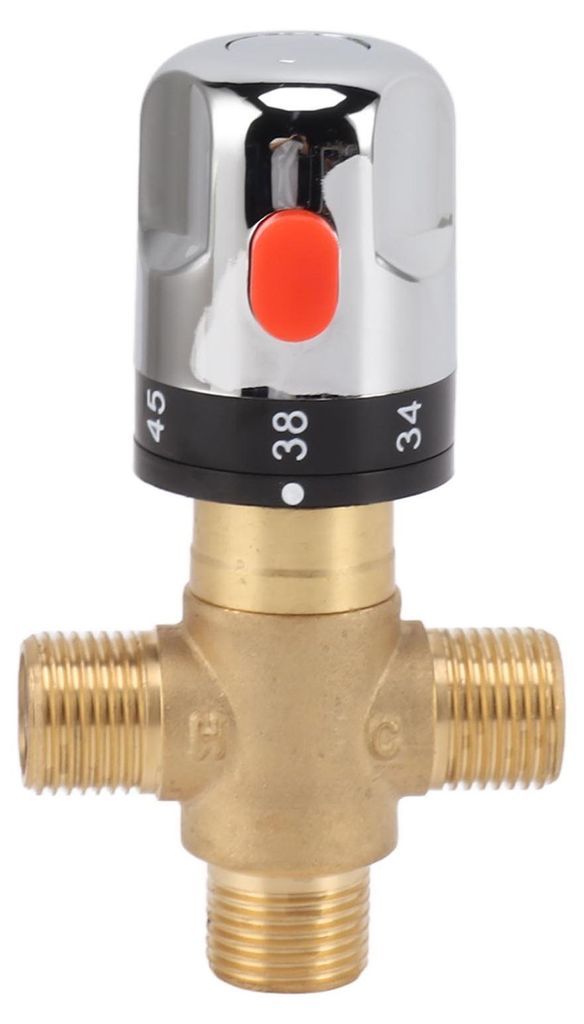 Thermostatisches Mischventil, Messing-Dusche, Warm- und Kaltwasser-Temperaturregelung für Waschbecken, Badezimmer