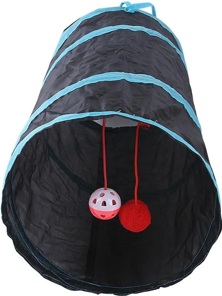 Tunnel interactif pour chat avec ouverture rabattable et double entrée