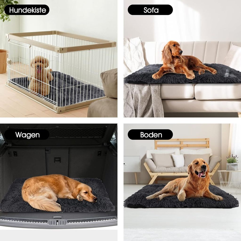 Großes Hundebett Aus Korallensamt – 130 X 100 Cm, Weich, Rutschfest & Waschbar Für Kleine Bis Große Hunde