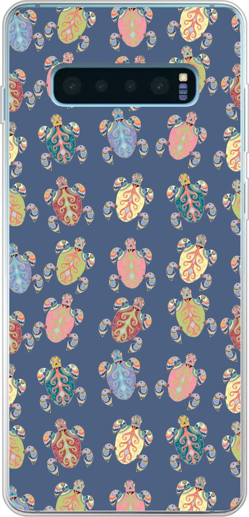 MuchoWow Handyhülle Schutzhülle Hülle für Telefoonhoesje Samsung Galaxy S10 Lite Muster - Schildkröte - Tiere - Kinder - Kinder Silikon Soft...