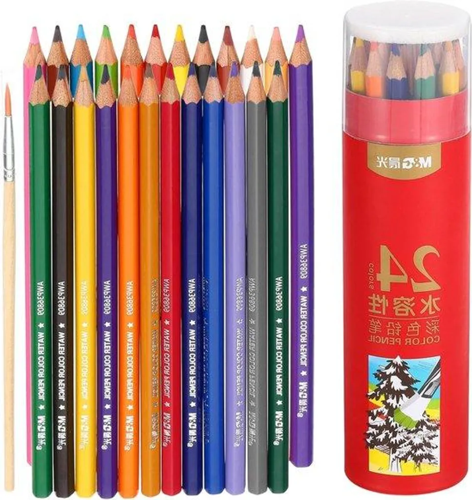 Boîte de 24 Crayons de Couleur Solubles pour Réussir vos Aquarelles Facilement