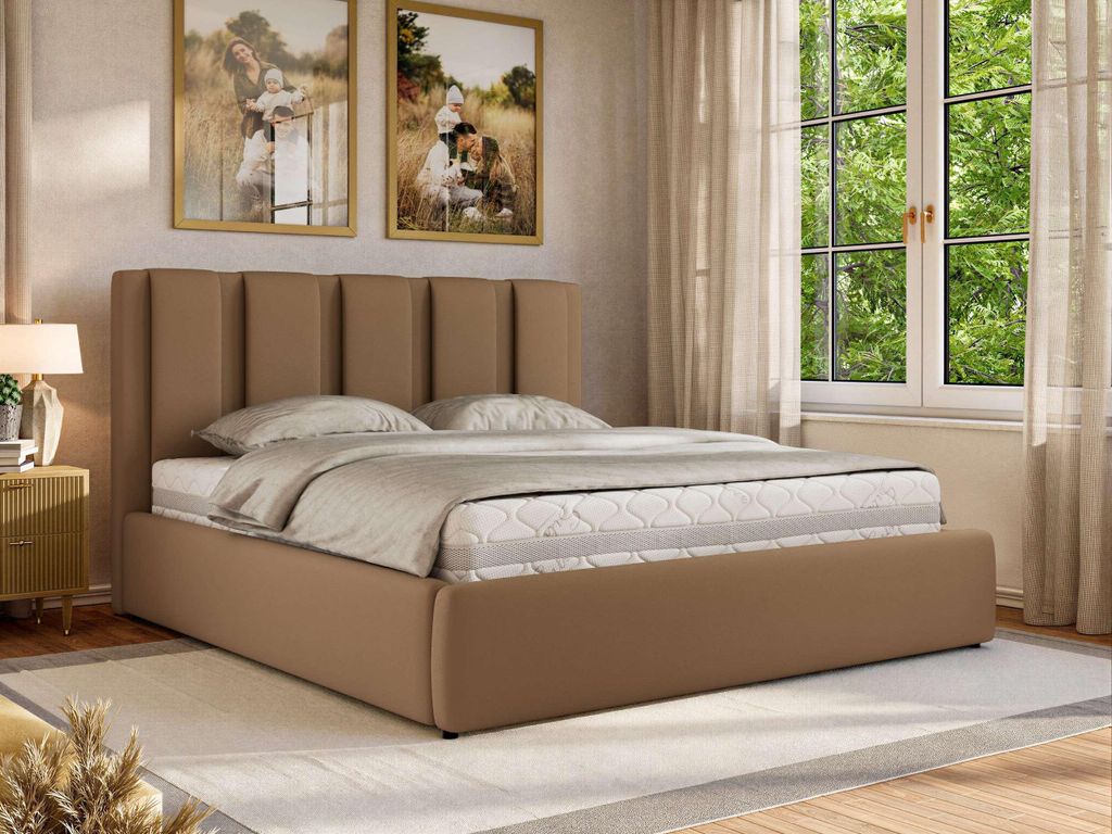 MKS MEBLE Polsterbett SAVINO CLASSIC mit Bettkasten & Stauraum, Doppelbett 200 x 200 cm, Gasdruckfedern, Inkl. Lattenrost, Modernes Ehebett, Pocket...