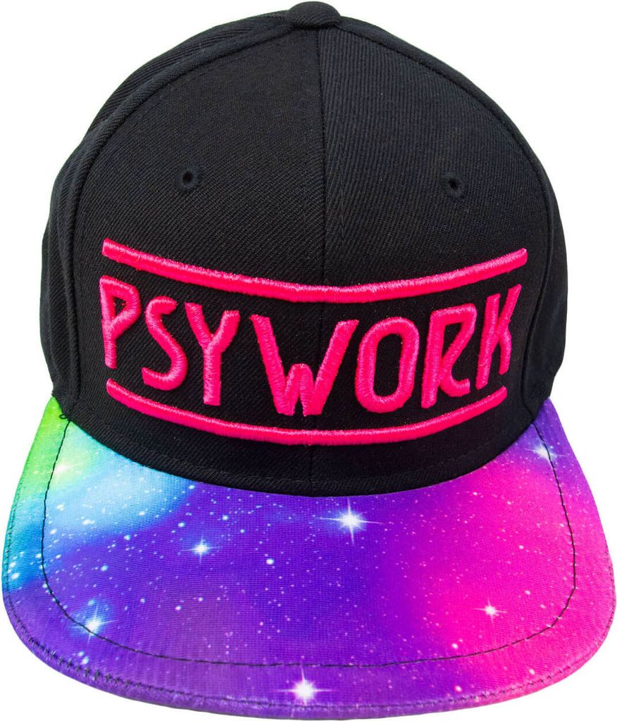 PSYWORK Schwarzlicht Black Cap Neon "Psychedelic Universe", Pink