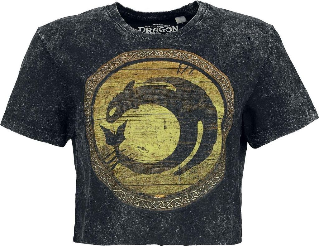Drachenzähmen leicht gemacht T-Shirt Damen Dragons - Circle Gold schwarz XL