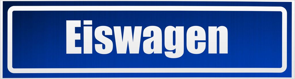 Kiwistar Eiswagen invertiert Magnetschild Schild magnetisch - 30cm Blau - reflektierend - Magnetfolie für Auto PKW Kfz