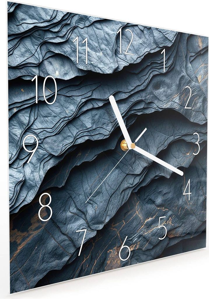 Wanduhr aus Glas mit Motiv Gefaltete Texturen- 30 x 30 cm - Produktbild 