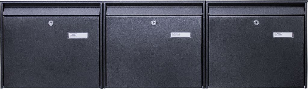 Burg-Wächter Briefkastenanlage 3-fach schwarz 108x32x10cm, Produktbild 3