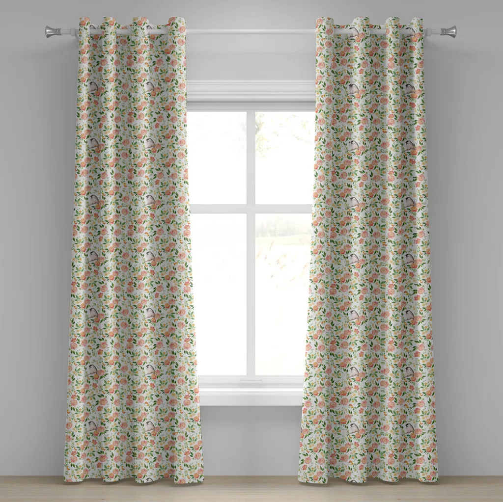 Tenda Verde Felce ABAKUHAUS Vintage: Uccellini e Fiori in Casa Tua