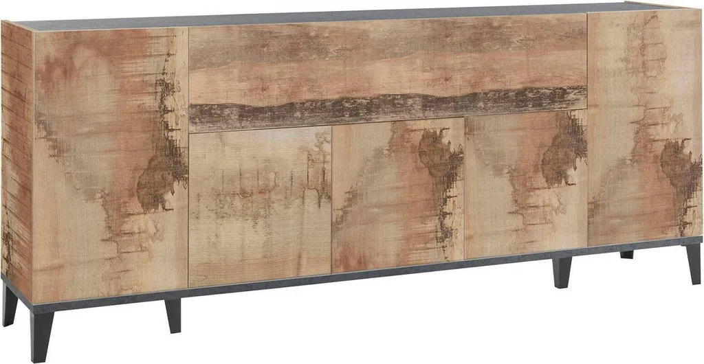 Meuble TV buffet Amour 200 cm en érable, buffet idéal pour grand salon chic