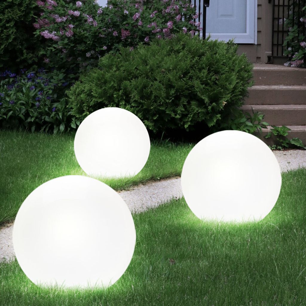 2er LED Solarleuchte, Kugel weiß, H 62 cm Produktbild 15
