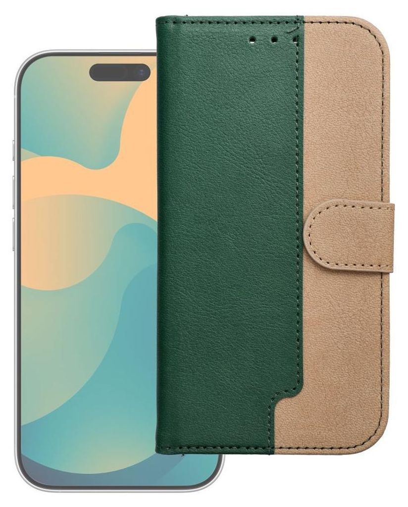Flip case passend für iPhone 17 Split Book green and gold